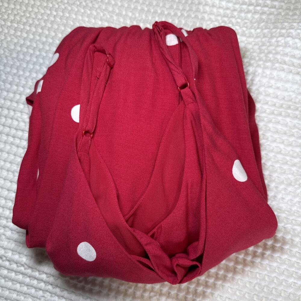 LOFT Sleeveless Jumpsuit Womens Plus 16 Pink Polka Dots Pockets Adjustable NWT - Picture 14 of 14
